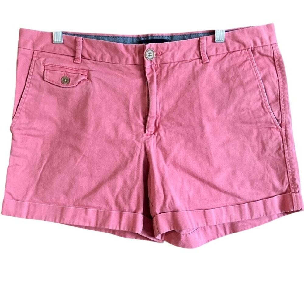 Banana Republic Womens Shorts Pink Chino Cuffed Hems Casual Stretch 12